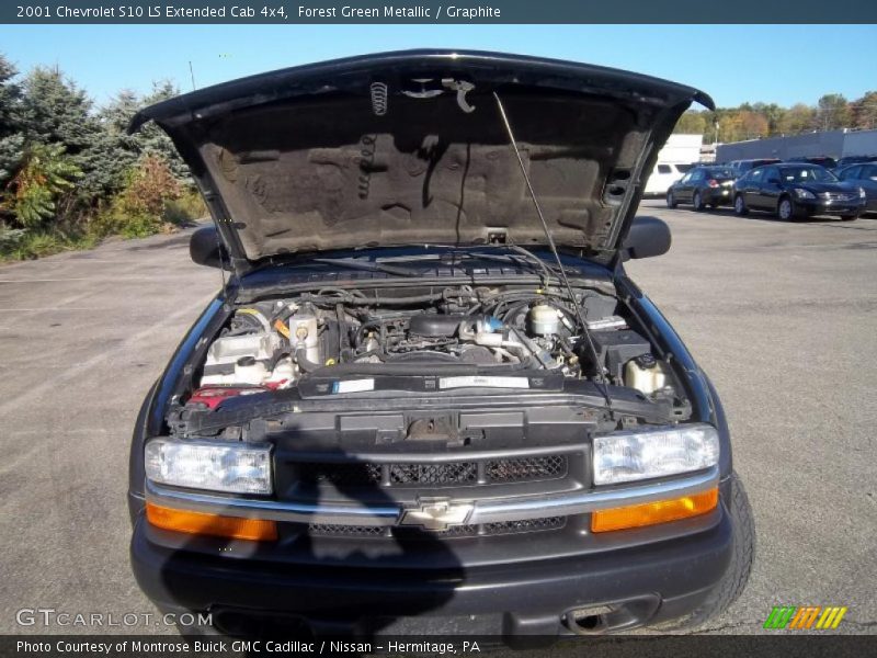 Forest Green Metallic / Graphite 2001 Chevrolet S10 LS Extended Cab 4x4