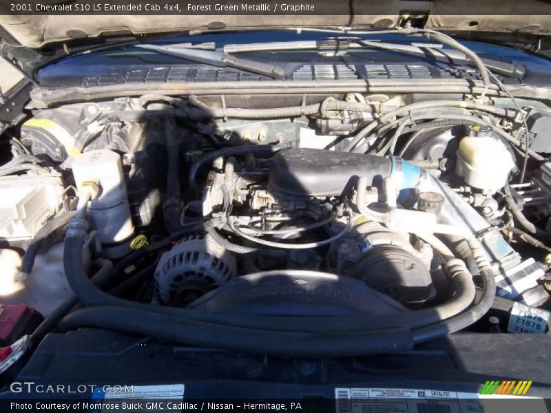 Forest Green Metallic / Graphite 2001 Chevrolet S10 LS Extended Cab 4x4