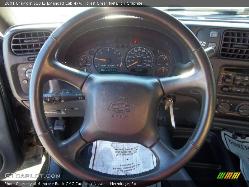 Forest Green Metallic / Graphite 2001 Chevrolet S10 LS Extended Cab 4x4