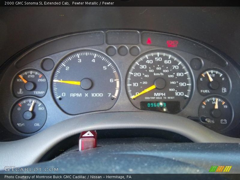 Pewter Metallic / Pewter 2000 GMC Sonoma SL Extended Cab
