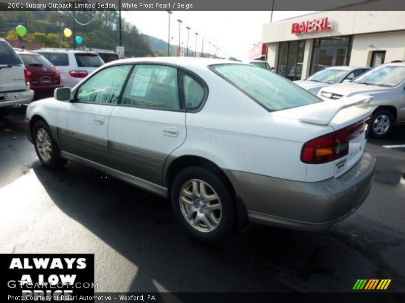 White Frost Pearl / Beige 2001 Subaru Outback Limited Sedan