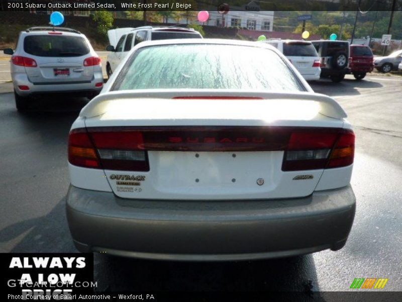 White Frost Pearl / Beige 2001 Subaru Outback Limited Sedan