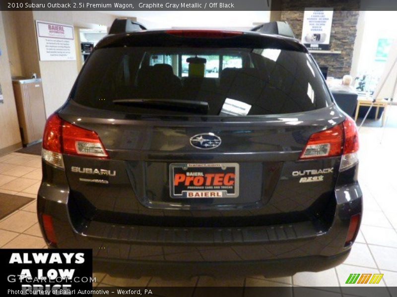 Graphite Gray Metallic / Off Black 2010 Subaru Outback 2.5i Premium Wagon