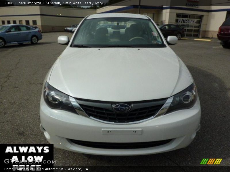 Satin White Pearl / Ivory 2008 Subaru Impreza 2.5i Sedan