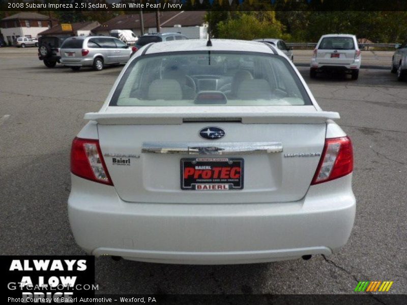 Satin White Pearl / Ivory 2008 Subaru Impreza 2.5i Sedan
