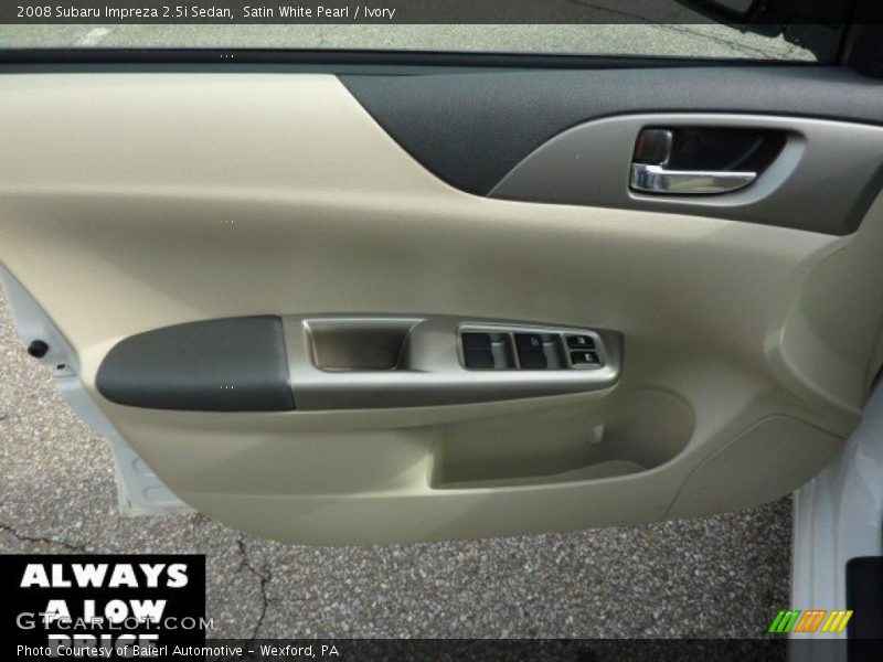 Satin White Pearl / Ivory 2008 Subaru Impreza 2.5i Sedan