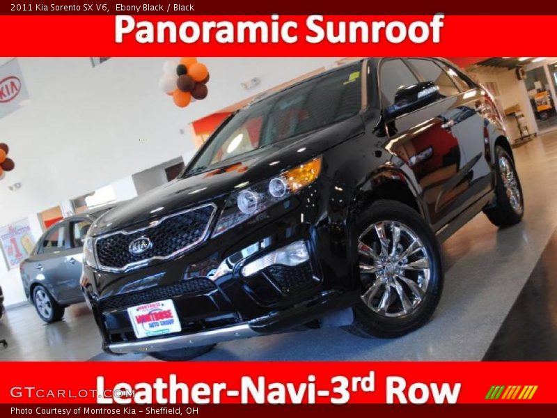 Ebony Black / Black 2011 Kia Sorento SX V6