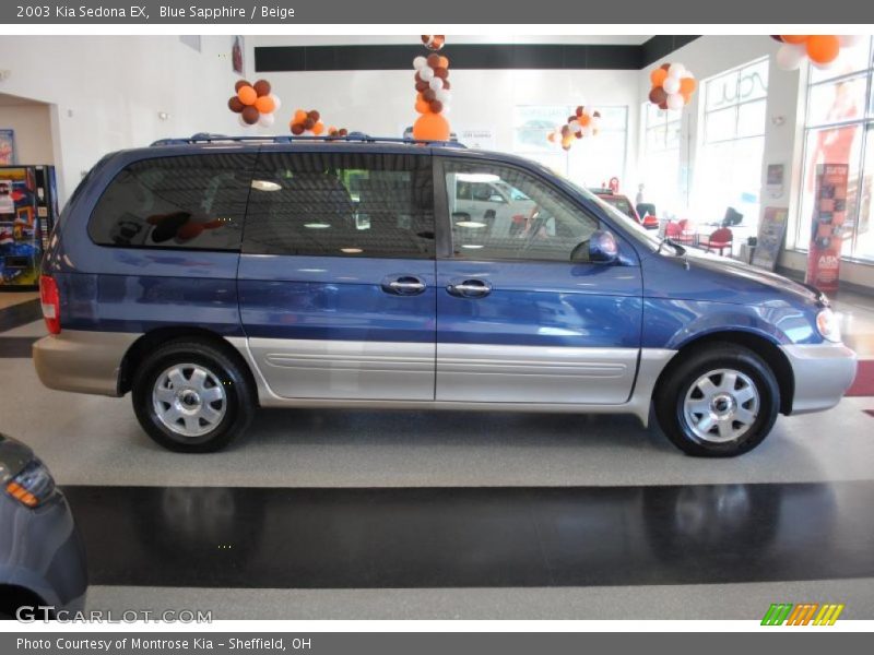 Blue Sapphire / Beige 2003 Kia Sedona EX