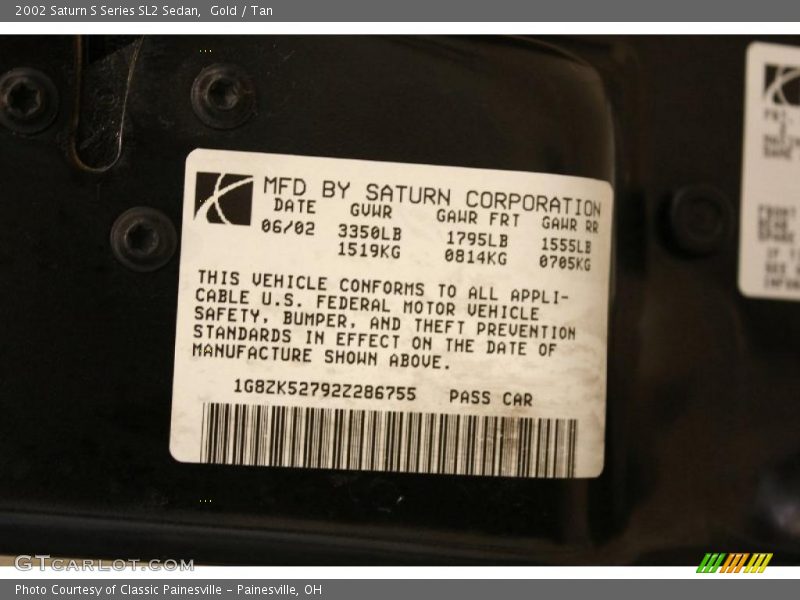 Gold / Tan 2002 Saturn S Series SL2 Sedan