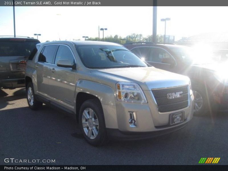 Gold Mist Metallic / Jet Black 2011 GMC Terrain SLE AWD
