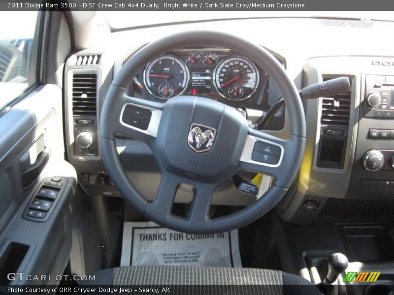 Bright White / Dark Slate Gray/Medium Graystone 2011 Dodge Ram 3500 HD ST Crew Cab 4x4 Dually