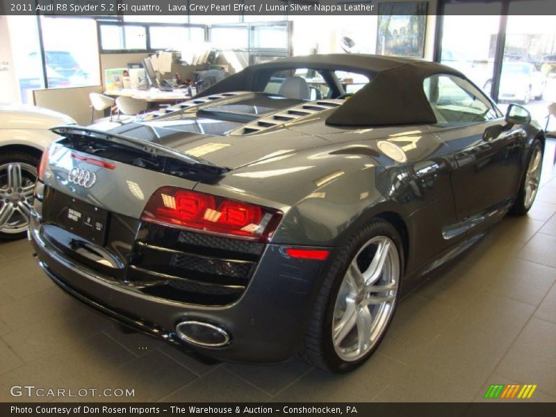 Lava Grey Pearl Effect / Lunar Silver Nappa Leather 2011 Audi R8 Spyder 5.2 FSI quattro