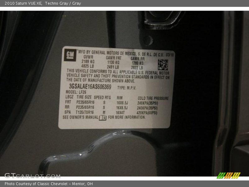 Techno Gray / Gray 2010 Saturn VUE XE