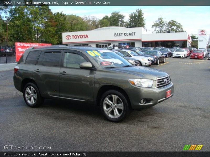 Cypress Green Pearl / Ash Gray 2008 Toyota Highlander Sport 4WD