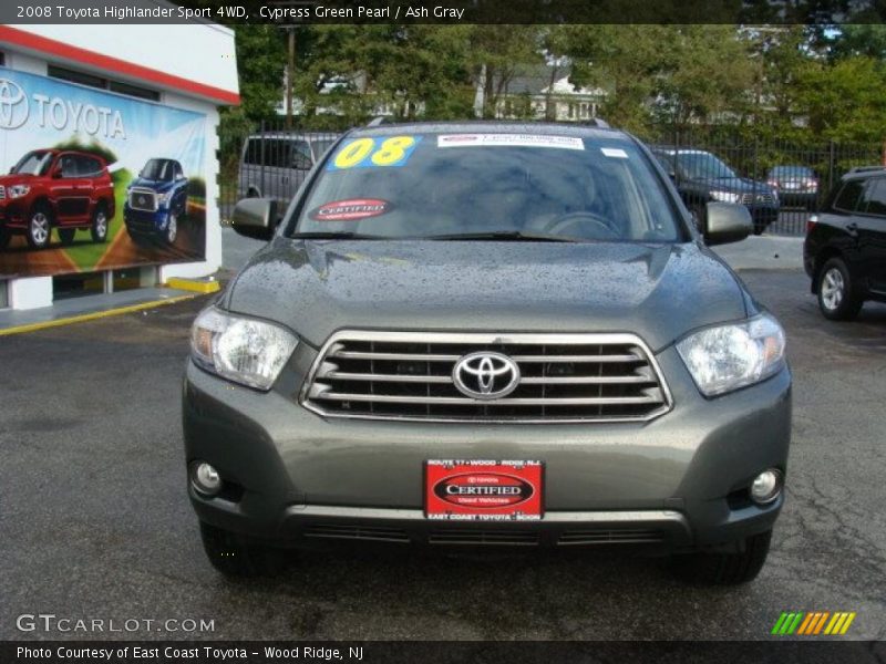 Cypress Green Pearl / Ash Gray 2008 Toyota Highlander Sport 4WD