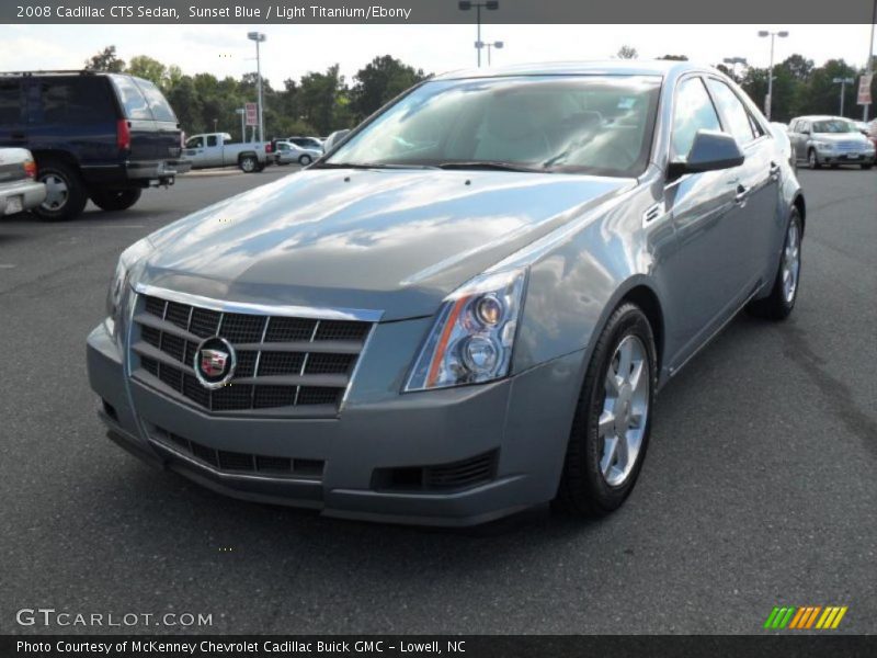 Sunset Blue / Light Titanium/Ebony 2008 Cadillac CTS Sedan