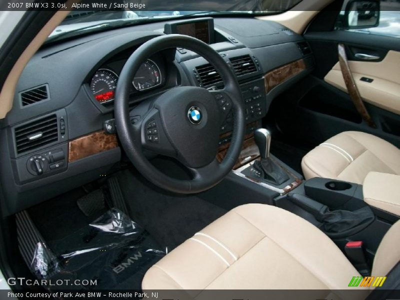 Alpine White / Sand Beige 2007 BMW X3 3.0si