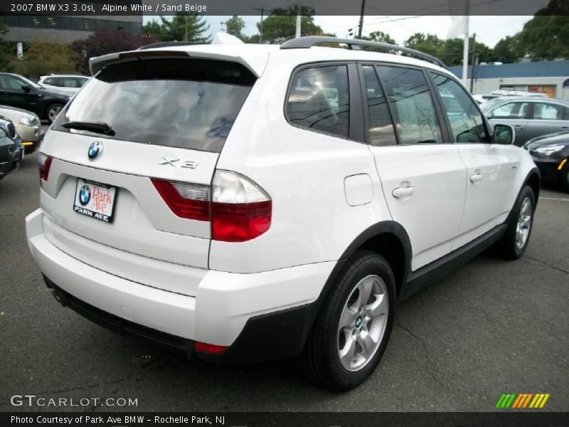 Alpine White / Sand Beige 2007 BMW X3 3.0si