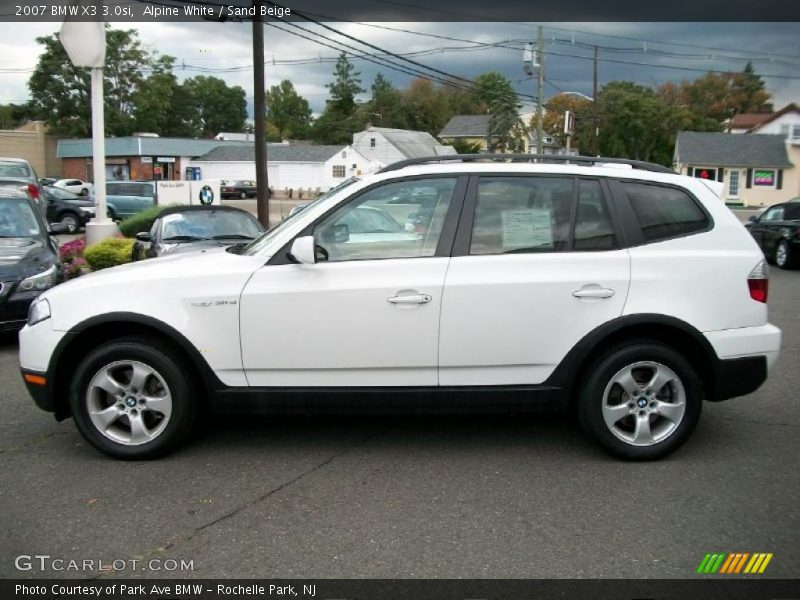 Alpine White / Sand Beige 2007 BMW X3 3.0si