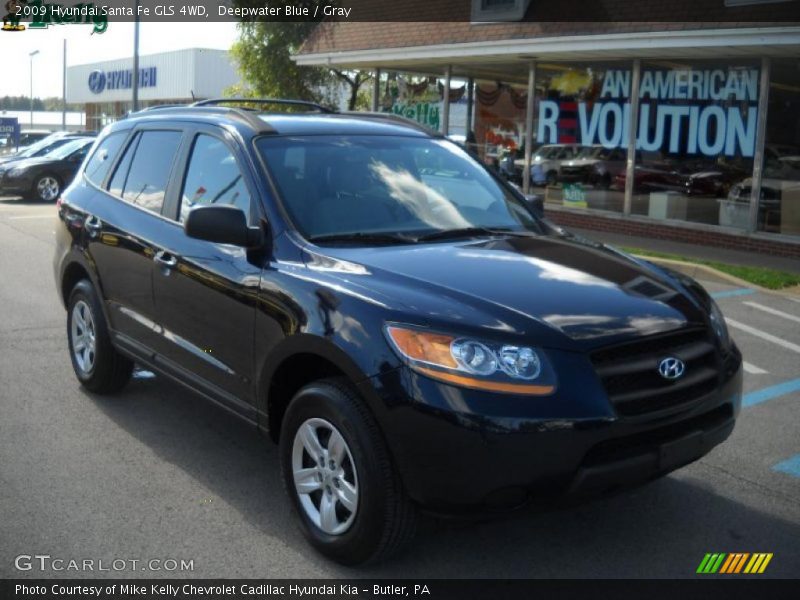 Deepwater Blue / Gray 2009 Hyundai Santa Fe GLS 4WD