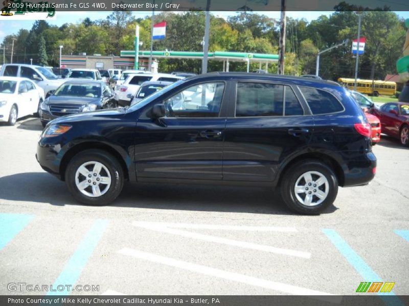 Deepwater Blue / Gray 2009 Hyundai Santa Fe GLS 4WD