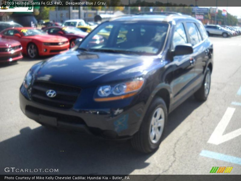 Deepwater Blue / Gray 2009 Hyundai Santa Fe GLS 4WD