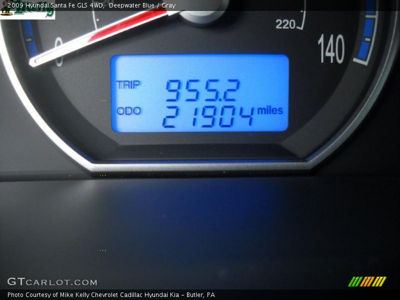 Deepwater Blue / Gray 2009 Hyundai Santa Fe GLS 4WD