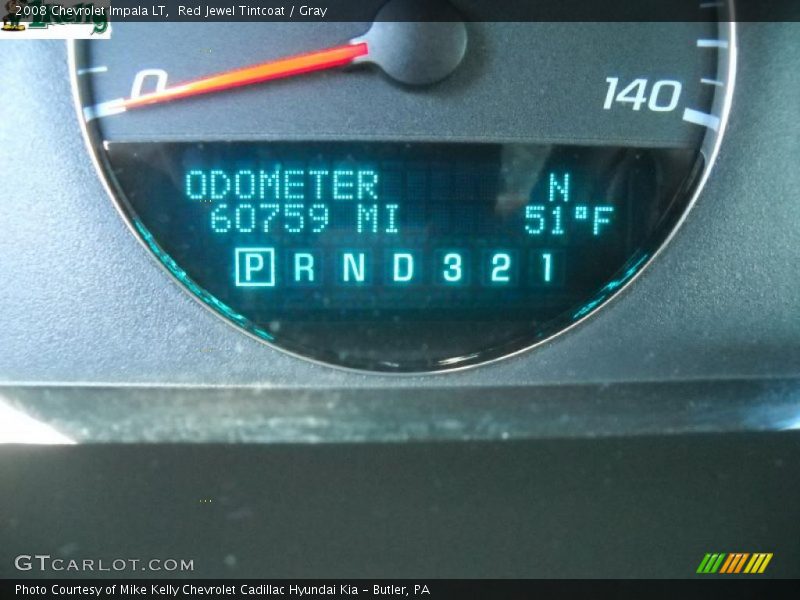 Red Jewel Tintcoat / Gray 2008 Chevrolet Impala LT
