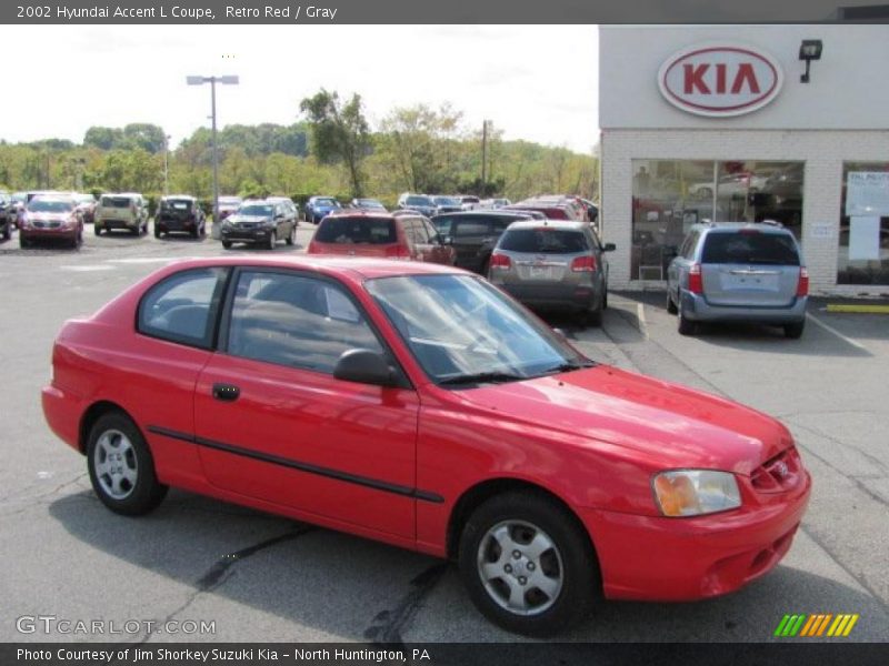 Retro Red / Gray 2002 Hyundai Accent L Coupe