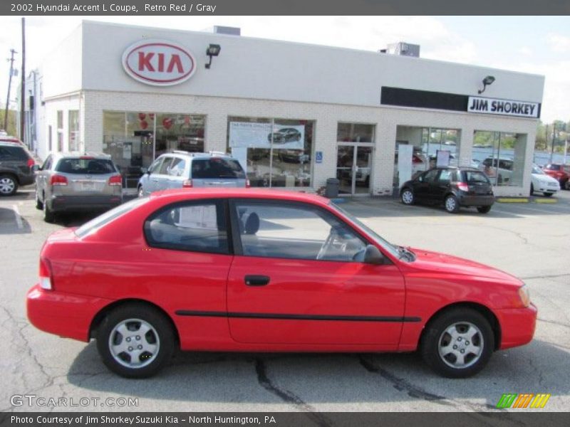 Retro Red / Gray 2002 Hyundai Accent L Coupe