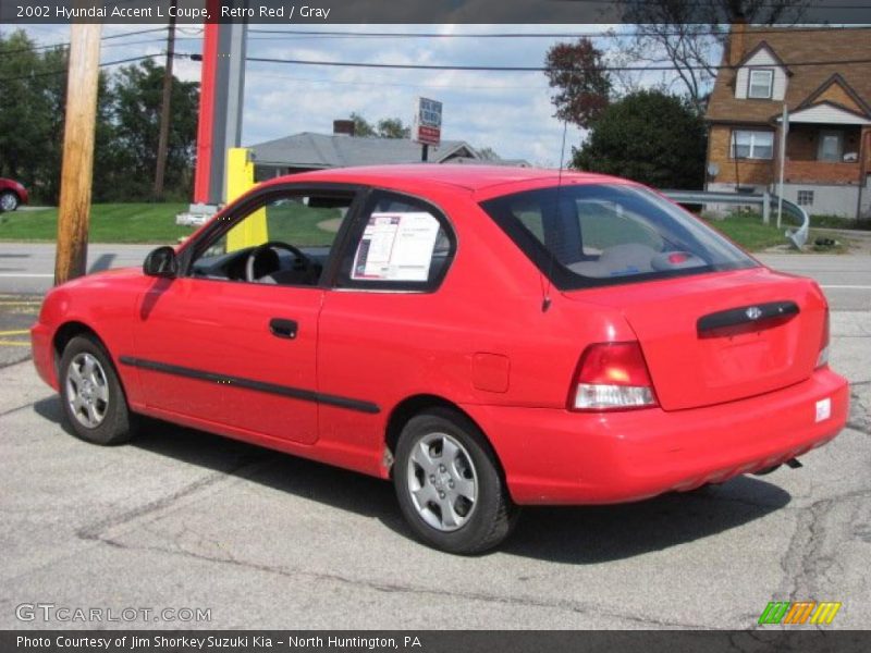 Retro Red / Gray 2002 Hyundai Accent L Coupe