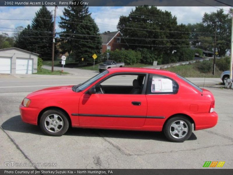 Retro Red / Gray 2002 Hyundai Accent L Coupe