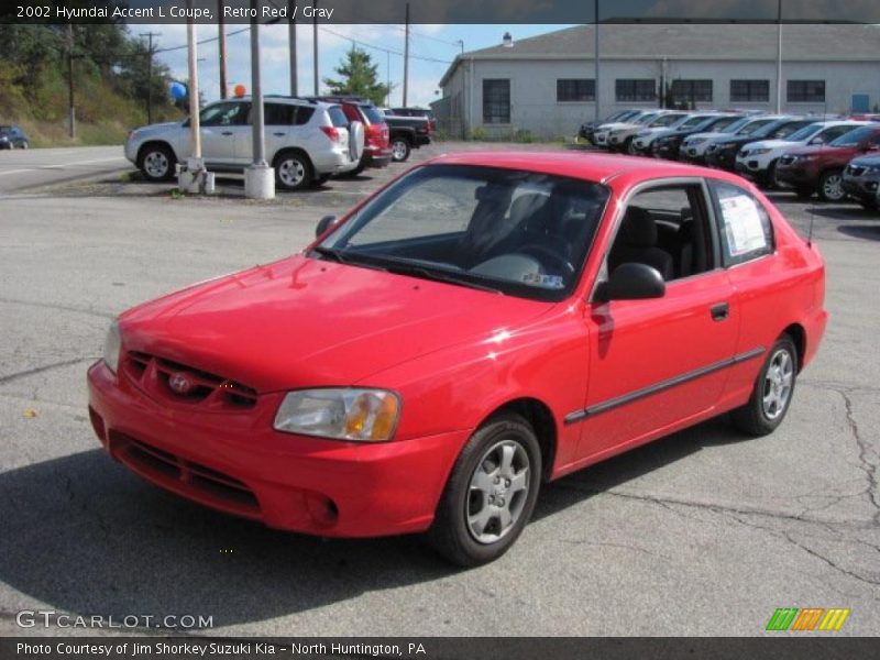 Retro Red / Gray 2002 Hyundai Accent L Coupe