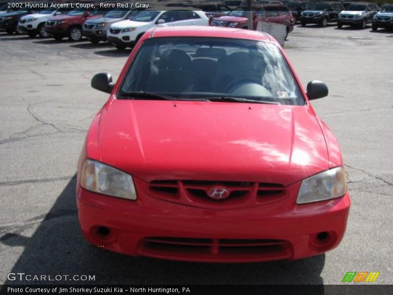 Retro Red / Gray 2002 Hyundai Accent L Coupe