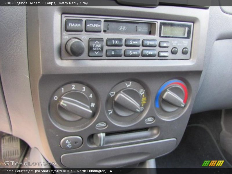 Retro Red / Gray 2002 Hyundai Accent L Coupe