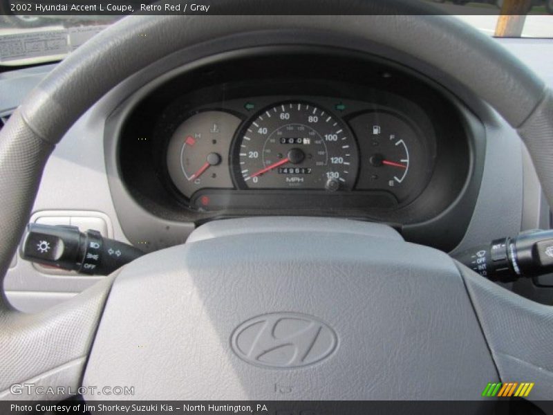 Retro Red / Gray 2002 Hyundai Accent L Coupe