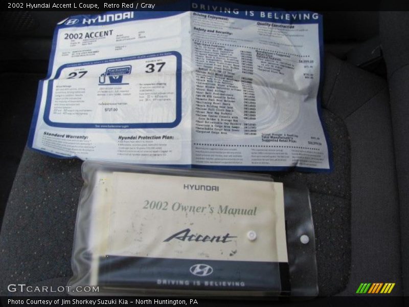Retro Red / Gray 2002 Hyundai Accent L Coupe