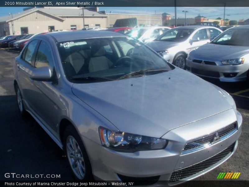 Apex Silver Metallic / Black 2010 Mitsubishi Lancer ES