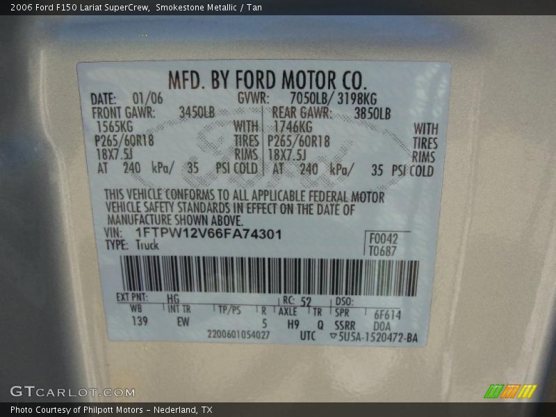 Smokestone Metallic / Tan 2006 Ford F150 Lariat SuperCrew