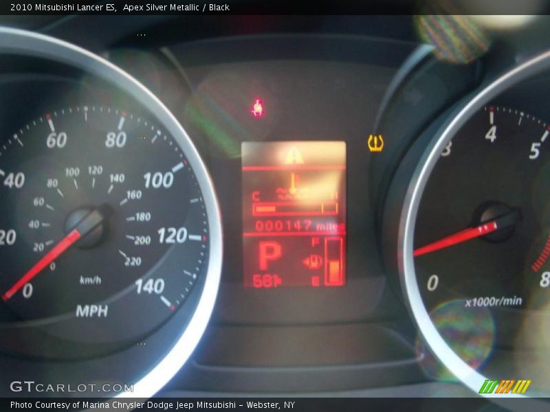 Apex Silver Metallic / Black 2010 Mitsubishi Lancer ES