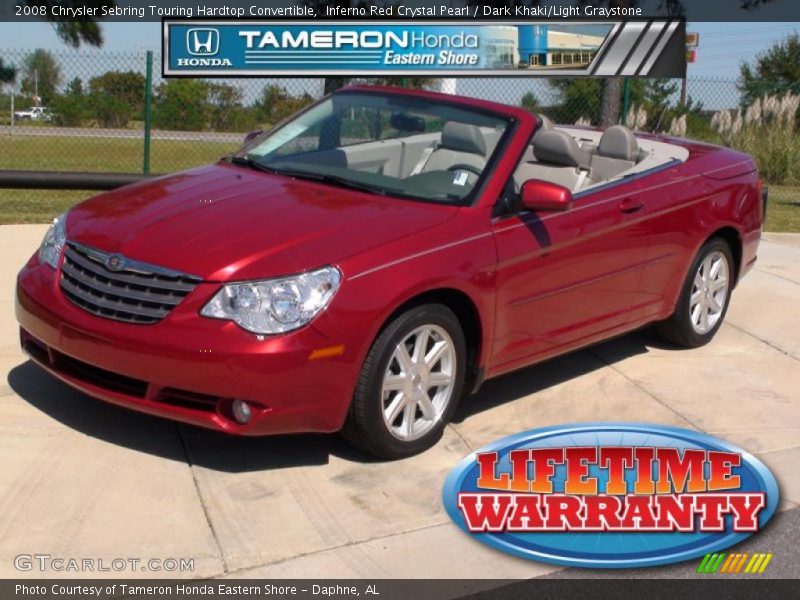 Inferno Red Crystal Pearl / Dark Khaki/Light Graystone 2008 Chrysler Sebring Touring Hardtop Convertible