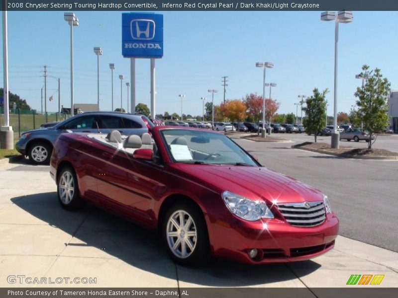 Inferno Red Crystal Pearl / Dark Khaki/Light Graystone 2008 Chrysler Sebring Touring Hardtop Convertible
