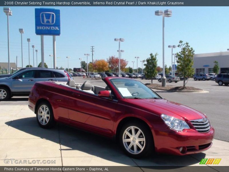 Inferno Red Crystal Pearl / Dark Khaki/Light Graystone 2008 Chrysler Sebring Touring Hardtop Convertible