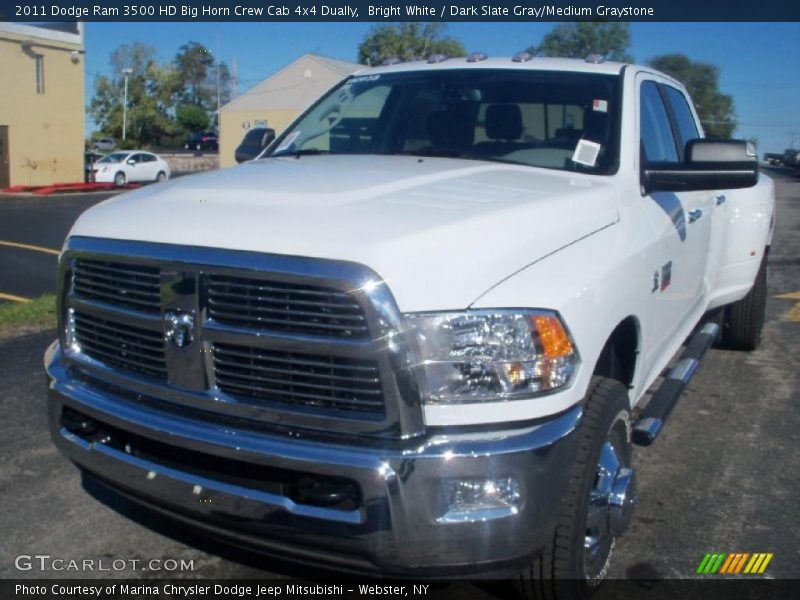 Bright White / Dark Slate Gray/Medium Graystone 2011 Dodge Ram 3500 HD Big Horn Crew Cab 4x4 Dually