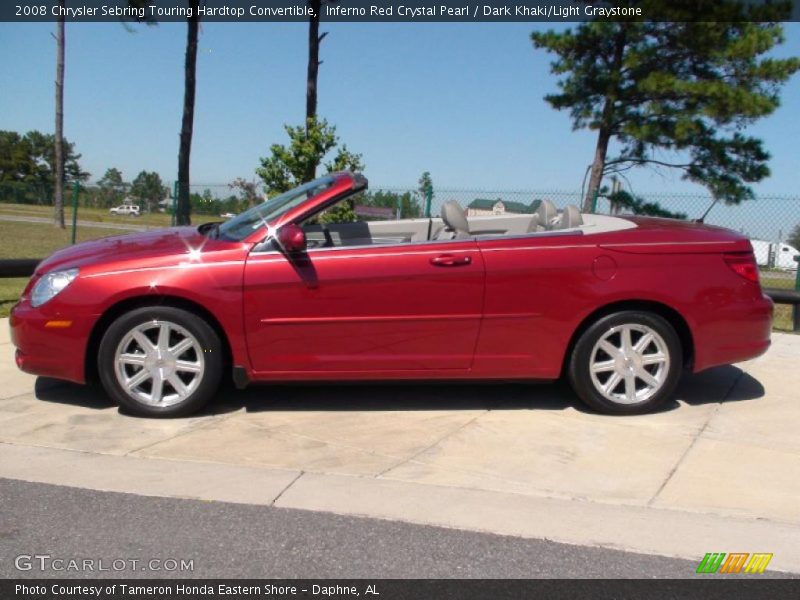 Inferno Red Crystal Pearl / Dark Khaki/Light Graystone 2008 Chrysler Sebring Touring Hardtop Convertible