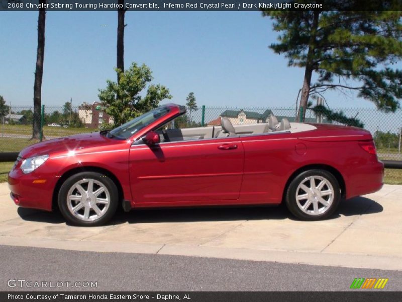 Inferno Red Crystal Pearl / Dark Khaki/Light Graystone 2008 Chrysler Sebring Touring Hardtop Convertible