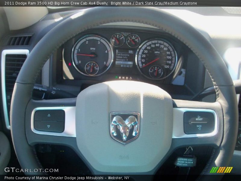 Bright White / Dark Slate Gray/Medium Graystone 2011 Dodge Ram 3500 HD Big Horn Crew Cab 4x4 Dually