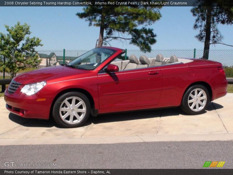 Inferno Red Crystal Pearl / Dark Khaki/Light Graystone 2008 Chrysler Sebring Touring Hardtop Convertible