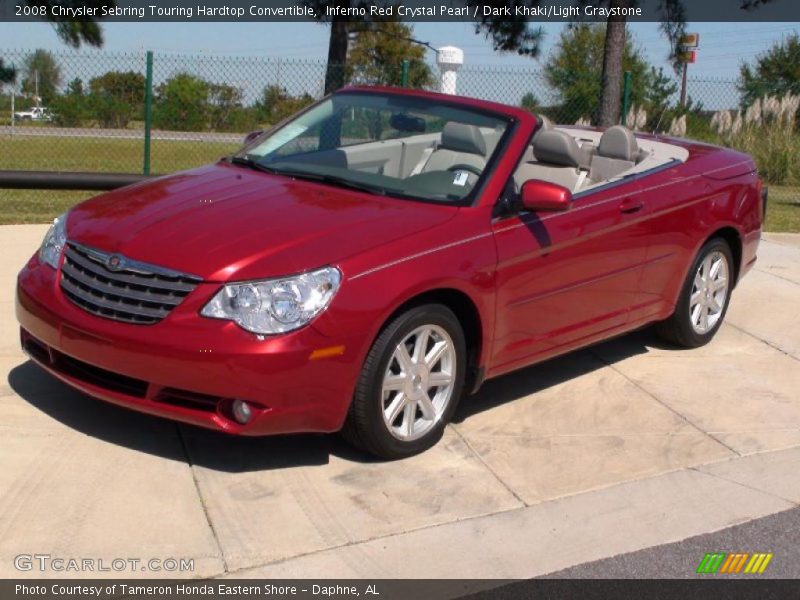 Inferno Red Crystal Pearl / Dark Khaki/Light Graystone 2008 Chrysler Sebring Touring Hardtop Convertible