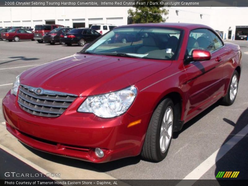 Inferno Red Crystal Pearl / Dark Khaki/Light Graystone 2008 Chrysler Sebring Touring Hardtop Convertible